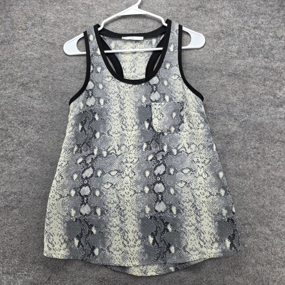 Bishop Young Top Womens XS Sleeveless Gray Snakeskin